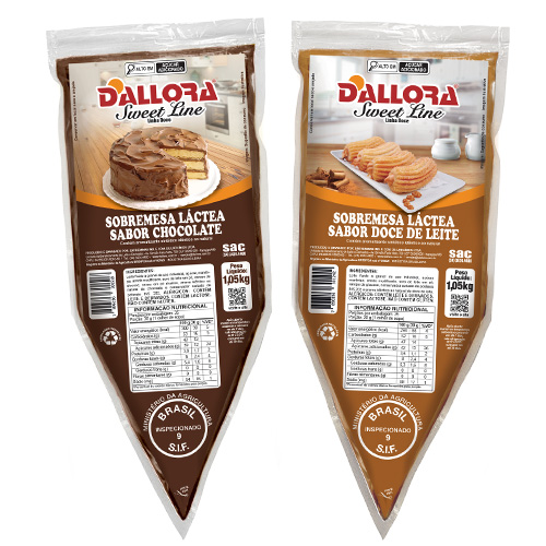 Imagem dos produtos Dallora Sweet Line sabor Chocolate e Doce de Leite
