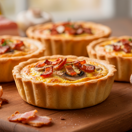 Tortinha de bacon e champignon com requeijao DALLORA®